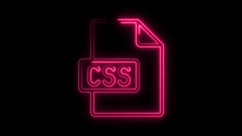 Glowing neon pink C S file icon animation on black background representing .. Stock Footage 314554075