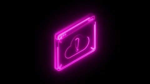 Glowing neon pink cloud with exclamation mark inside a browser window inter.. Stock Footage 314711305