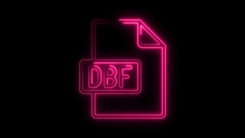 Glowing neon pink D B F file icon isolated on black background futuristic d.. Stock Footage 314556914
