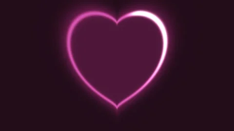 Glowing neon pink heart shape pulsing in digital motion footage Stock Footage 339708741