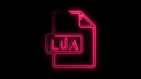 Glowing neon pink L U A file icon with transparent background and subtle li.. Stock Footage 314553332
