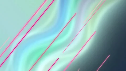 Glowing Neon Pink Lines on Soft Fluid Gradient Background Stock Footage 332787552