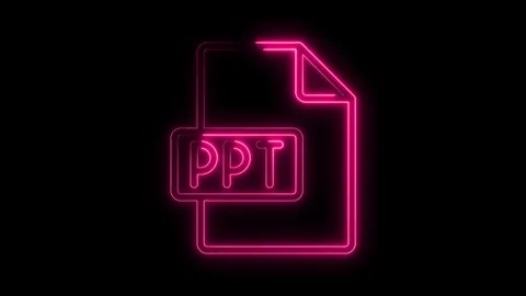 Glowing neon pink P T file icon with transparent background symbolizing pre.. Stock Footage 314556857