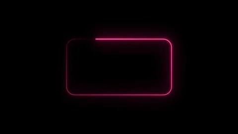 Glowing neon pink rounded rectangle border frame pulsating animation on bla.. 库存影片 315496662