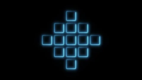 Glowing neon pixel icon isolated on black background. HD Video motion graph.. Stock Footage 304168986