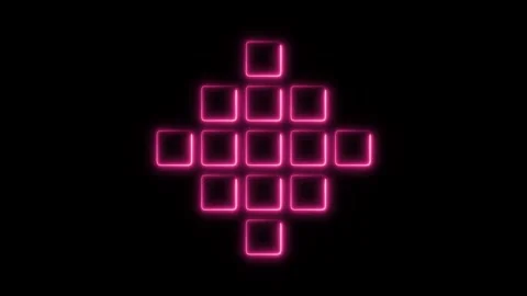 Glowing neon pixel icon isolated on black background. HD Video motion graph.. Stock Footage 304168988