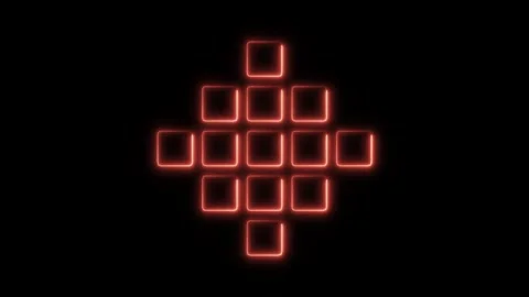 Glowing neon pixel icon isolated on black background. HD Video motion graph.. Stock Footage 304168998