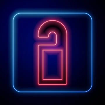 Glowing neon Please do not disturb icon isolated on black background. Hotel Door 스톡 일러스트