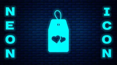 Glowing neon Please do not disturb with heart icon isolated on brick wall Illustration