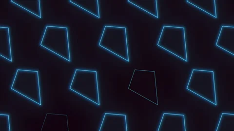 Glowing neon polygon outlines moving on dark background, futuristic tech pattern Stock-Footage 330086228