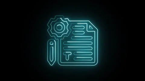 Glowing neon Presentation icon  HD Video motion graphic animation Stock Footage 304859539
