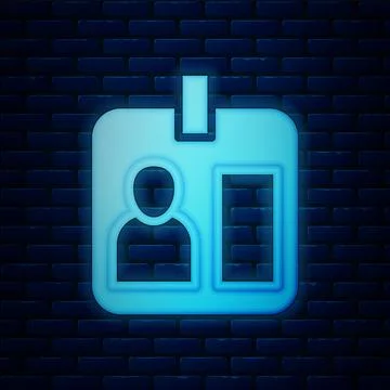 Glowing neon Press journalist vertical badge icon isolated on brick wall ba.. Stock Illustration