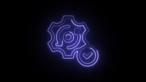 Glowing neon Product Development icon  HD Video motion graphic animation Stock Footage 304859571