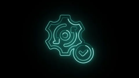 Glowing neon Product Development icon  HD Video motion graphic animation Stock Footage 304859573
