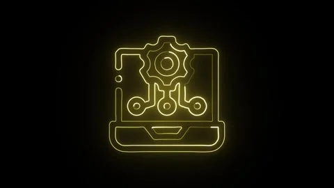 Glowing neon Product Development icon  HD Video motion graphic animation Stock Footage 304859592