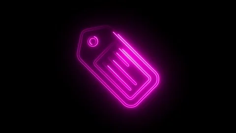 Glowing neon product label icon isolated on black background. HD Video moti.. Stock Footage 314642452