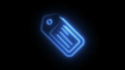 Glowing neon product label icon isolated on black background. HD Video moti.. Stock Footage 314642462