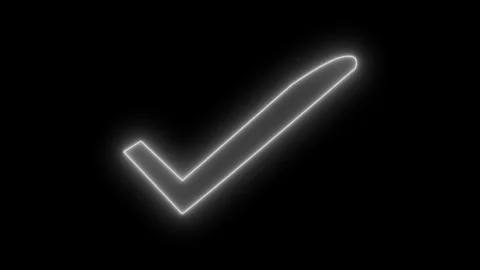 Glowing neon Professional Check Mark Symbol Animation for Business and Tech.. Stock Footage 337013028