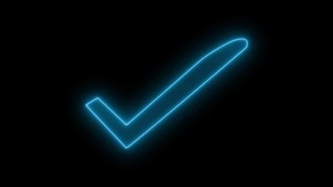 Glowing neon Professional Check Mark Symbol Animation for Business and Tech.. Stock Footage 337013036