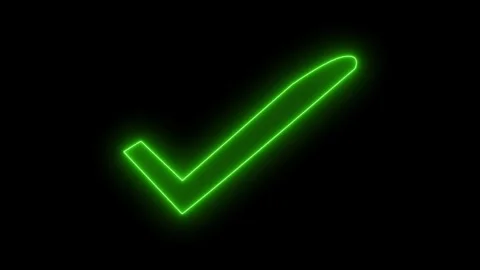 Glowing neon Professional Check Mark Symbol Animation for Business and Tech.. Stock Footage 337013046