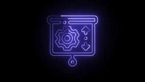 Glowing neon Progres icon  HD Video motion graphic animation Stock Footage 304859644