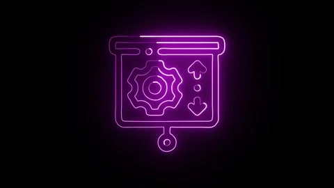Glowing neon Progres icon  HD Video motion graphic animation Stock Footage 304859652