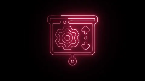 Glowing neon Progres icon  HD Video motion graphic animation Stock Footage 304859658