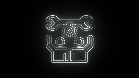 Glowing neon Progres icon  HD Video motion graphic animation Stock Footage 304859660