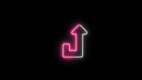 Glowing neon Progress Arrow Symbol Upward Moving Animation Stock Footage 312118906