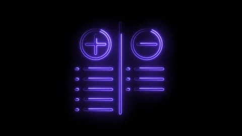 Glowing neon pros and cons list animation on dark background for data compa.. Vídeo Stock 316675171