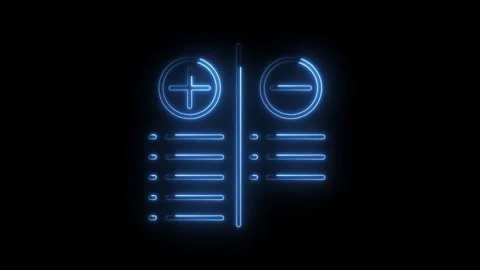 Glowing neon pros and cons list animation on black background comparison ta.. Vídeo Stock 316675173