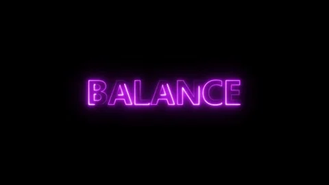Glowing Neon Purple B A L A N C E Text Animation Abstract Background Concep.. Stock Footage 340123554
