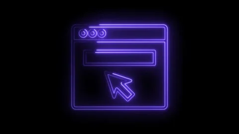 Glowing Neon Purple Cursor Interacting With Futuristic Digital Interface Wi.. Stock Footage 314557508