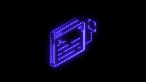 Glowing Neon Purple Interface Icon With Futuristic Design Elements Isolated.. Stock Footage 314702920