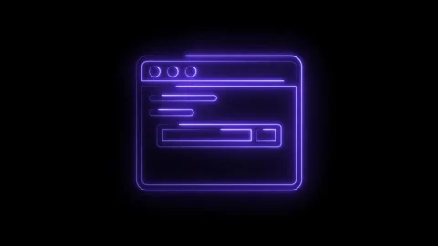 Glowing neon purple interface icon with loading bar and circular elements o.. Stock Footage 315495764