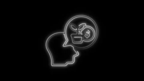 Glowing neon purpose icon isolated on black background. HD Video motion gra.. Stock Footage 304136947