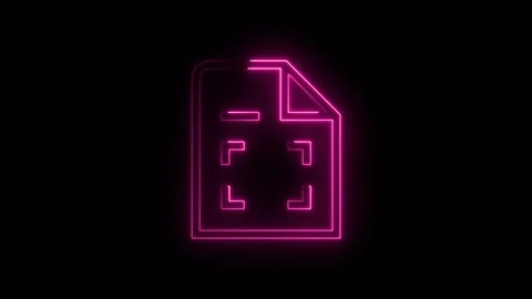 Glowing neon qr code scan document icon animation on black background for t.. Stock Footage 314544706