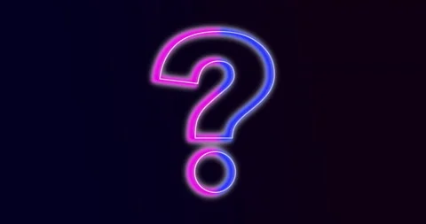 Glowing neon question icon Stock Footage 149245892