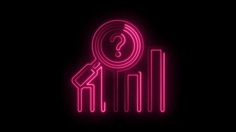Glowing neon question mark search over business chart for data analysis ins.. Stock Footage 346004084