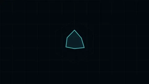 Glowing neon radar spider chart on a tech grid, cyan neon Vídeos de archivo 342595606