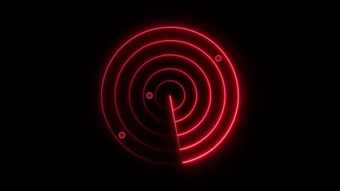 Glowing neon radar technology animation icon signal navigation circle radar.. Stock Footage 302237178