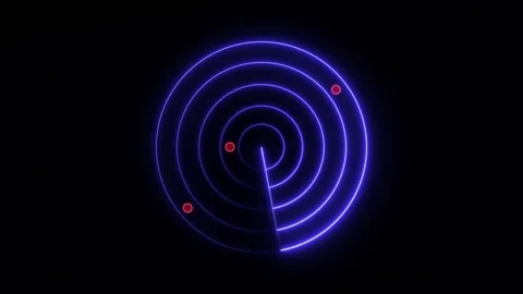 Glowing neon radar technology animation icon signal navigation circle radar.. Stock Footage 302237181