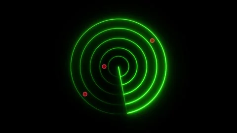 Glowing neon radar technology animation icon signal navigation circle radar.. Stock Footage 302237206