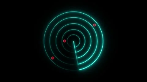 Glowing neon radar technology animation icon signal navigation circle radar.. Stock Footage 302237207