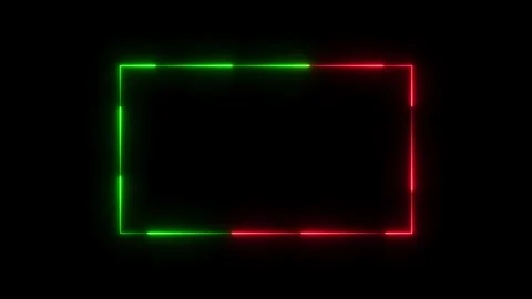 Glowing neon rectangle border frame in the shape rectangle glowing and blac.. Stock Footage 297831739