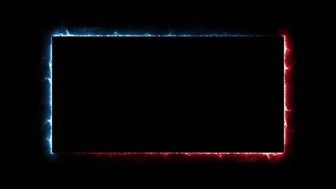 Glowing neon rectangle border frame animation isolated on black background Stock Footage 319486341