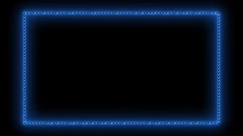 Glowing neon rectangle frame with dashed border on a dark background. Futur.. 스톡 동영상 337017511
