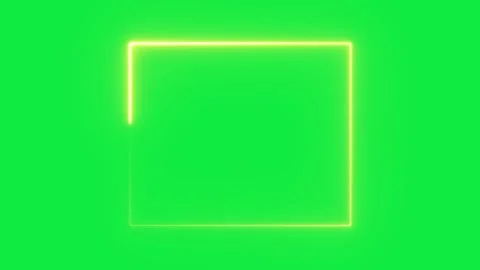 Glowing neon rectangle frame with electric flickering effects. Video stock 336621387