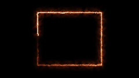 Glowing neon rectangle frame with electric flickering effects. 库存影片 336621400