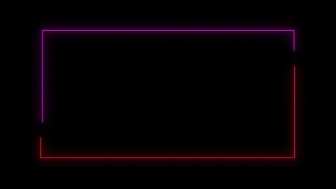 Glowing neon rectangle frame with electric flickering effects. Video stock 336621496